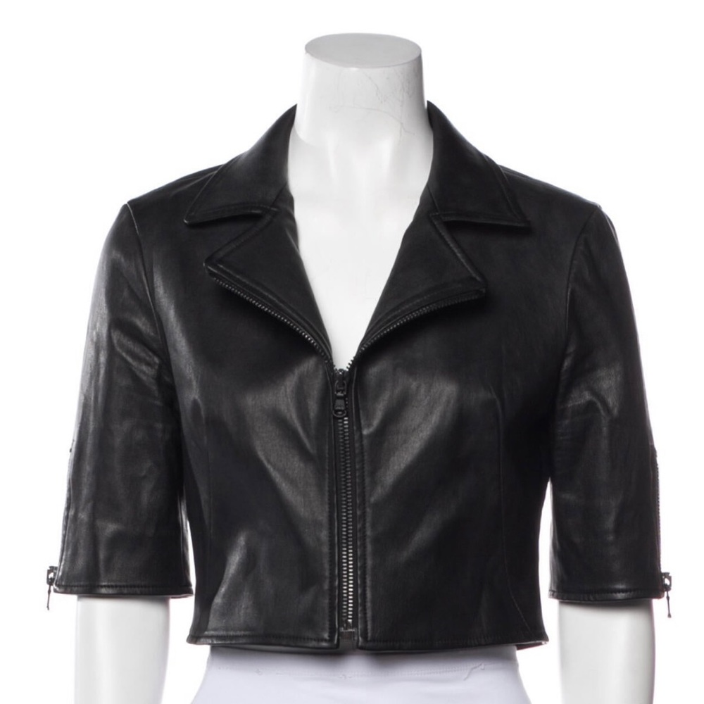 Susan bender lamb leather motorcycle bolero